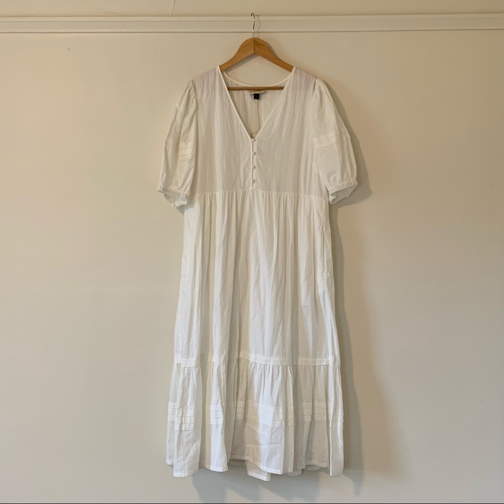 Universal Thread Puff Sleeve Dress White L